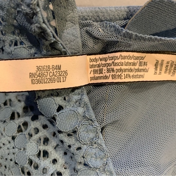 VICTORIA’S SECRET Lace Triangle Boho Racerback Bralette Baby Blue medium - Picture 5 of 5